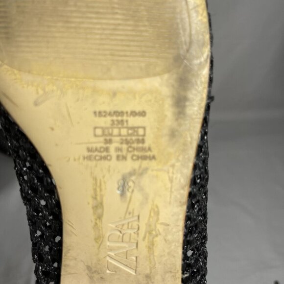 Zara Women's Black Griffin Woven Loafers Shoe Size EU 38/US 7.5 - Picture 8 of 8